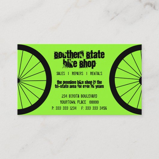 Fahrrad-Geschäfts-Visitenkarte Visitenkarte (Vorderseite)