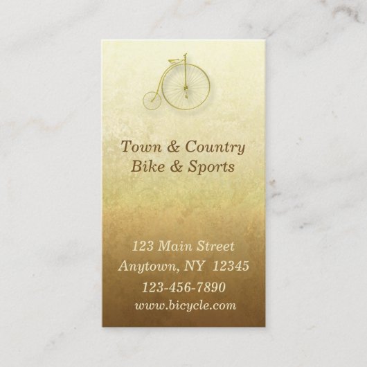 Fahrrad-GoldVisitenkarte Visitenkarte (Vorderseite)