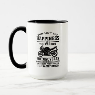 Fahrrad Humor Zitat Glück ist Motorrad Tasse