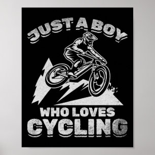 Fahrrad Ich Bin Ein Junge Der Liebt Radfahren Berg Poster