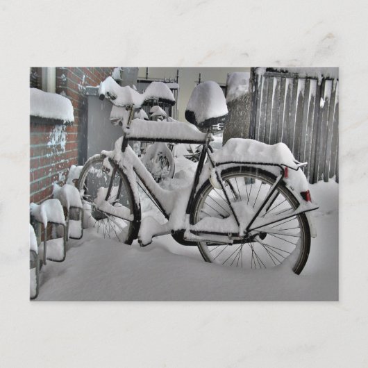 Fahrrad im Winter Postkarte (Vorderseite)