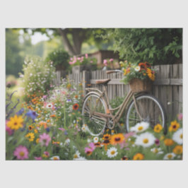 Fahrrad in Blüte Seidenpapier