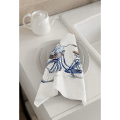 Fahrrad in Delft Blue individuell anpassbar Geschirrtuch