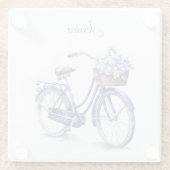 Fahrrad in Delft Blue individuell anpassbar Glasuntersetzer (Rückseite)