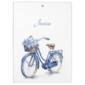 Fahrrad in Delft Blue individuell anpassbar Klemmbrett (Rückseite)