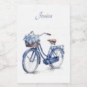 Fahrrad in Delft Blue individuell anpassbar Lebensmitteletikett (Einzelnes Label)