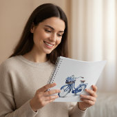 Fahrrad in Delft Blue individuell anpassbar Notizblock