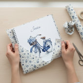 Fahrrad in Delft Blue individuell anpassbar Notizblock