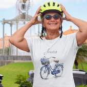 Fahrrad in Delft Blue individuell anpassbar T-Shirt