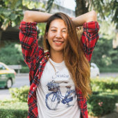 Fahrrad in Delft Blue individuell anpassbar T-Shirt