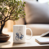 Fahrrad in Delft Blue individuell anpassbar Zweifarbige Tasse
