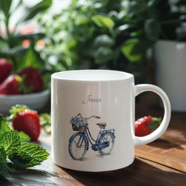 Fahrrad in Delft Blue individuell anpassbar Zweifarbige Tasse
