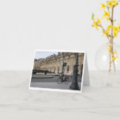 Fahrrad in Paris, Drybrush Notecard Karte (Gelbe Blume)