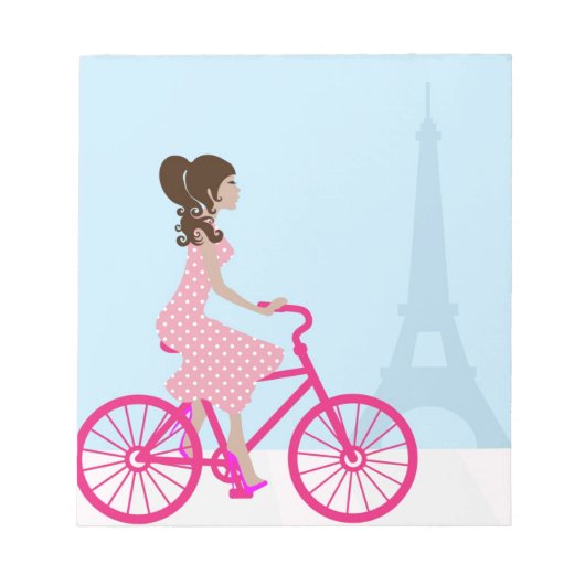 Fahrrad in Paris Notizblock (Vorderseite)