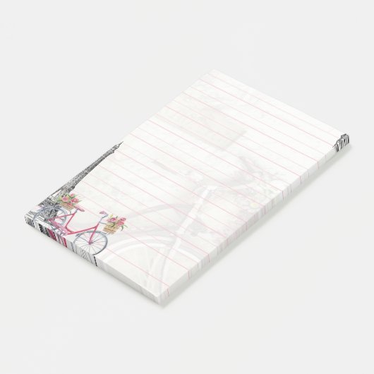 Fahrrad in Paris Post-it Klebezettel (angewinkelt)