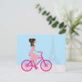 Fahrrad in Paris Postkarte (Stehend Vorderseite)
