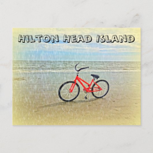 Fahrrad in Sun Duwer auf Hilton Head Island Beach Postkarte (Vorderseite)