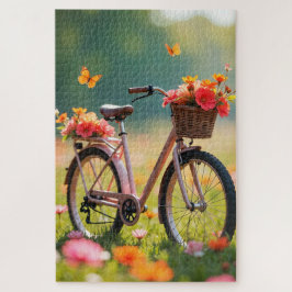 Fahrrad in Wildblumen Puzzle