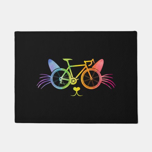 Fahrrad Katze Lgbt Fußmatte (Vorderseite)