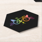 Fahrrad Katze Lgbt Untersetzer (angewinkelt)