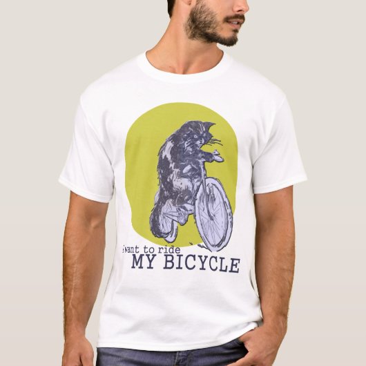 Fahrrad-Katze T-Shirt (Vorderseite)