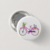 Fahrrad, Korb, Blumen Button (Vorne & Hinten)