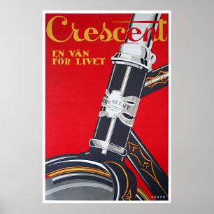 Fahrrad Kunst Schwedisches Radfahren Poster Cresce