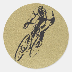 Fahrrad-Laufen Runder Aufkleber