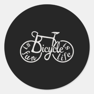Fahrrad macht Spaß, Fahrrad ist Leben Runder Aufkleber