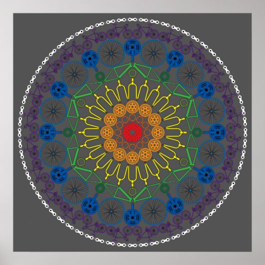 Fahrrad Mandala 2 Poster (Vorne)