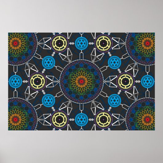 Fahrrad Mandala Array 1 Poster (Vorne)