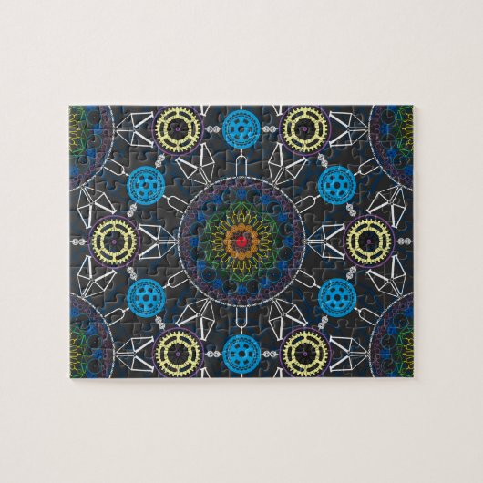 Fahrrad-Mandala-Reihen-Puzzlespiel Puzzle (Horizontal)