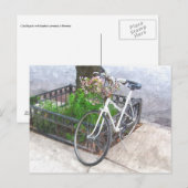 FAHRRAD MIT BASKET DER BLUME POSTCARD POSTKARTE (Vorne/Hinten)