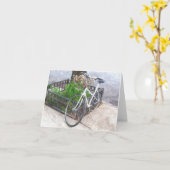 FAHRRAD MIT BASKET VON BLUME NOTECARD KARTE (Gelbe Blume)