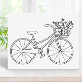 Fahrrad mit Blume Basket Farbseite Gummistempel