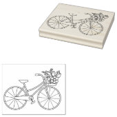 Fahrrad mit Blume Basket Farbseite Gummistempel (Stempel)
