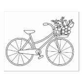 Fahrrad mit Blume Basket Farbseite Gummistempel (Prägung)