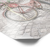 Fahrrad mit Blume Fotodruck (Ecke)