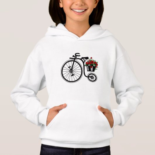 Fahrrad mit Blume Hoodie (Vorderseite)