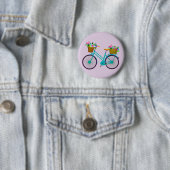 Fahrrad mit Blume im Korbfahrrad Button (Beispiel)
