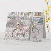 Fahrrad mit Blume Karte (Gelbe Blume)