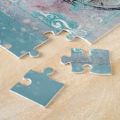 Fahrrad mit Blume-Körben auf blauem Schoß Puzzle (Seite)