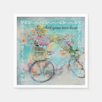 Fahrrad mit Blume-Körben auf blauem Schoß