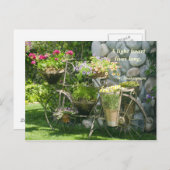 Fahrrad mit Blume Postkarte (Vorne/Hinten)