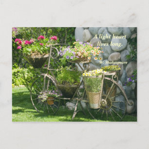 Fahrrad mit Blume Postkarte