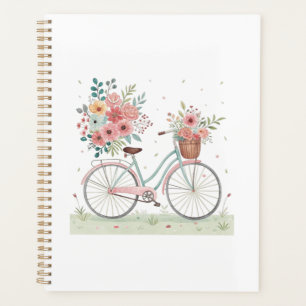 Fahrrad mit Blumen Planer