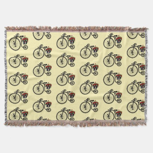 Fahrrad mit Blumen Wurfdecke Decke (Vorderseite)
