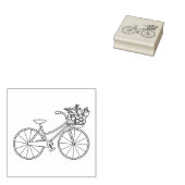 Fahrrad mit einem Blume-Korb 2 Gummistempel (Stempel)