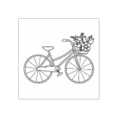 Fahrrad mit einem Blume-Korb 2 Gummistempel (Prägung)