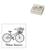 Fahrrad mit einem Blume-Korb Gummistempel (Stempel)